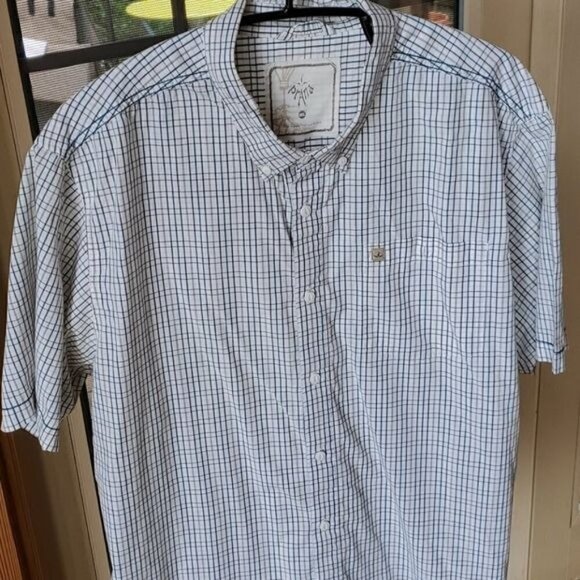 Prana Accented Colored Stitch Striped SS Casual Button Down Sz XL Shirt - Picture 2 of 9